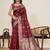 maroon jacquard saree with unstiched blouse