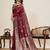 maroon jacquard saree with unstiched blouse