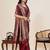 maroon jacquard saree with unstiched blouse