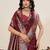 maroon jacquard saree with unstiched blouse