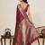 maroon jacquard saree with unstiched blouse