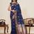 blue jacquard saree with unstiched blouse
