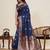 blue jacquard saree with unstiched blouse