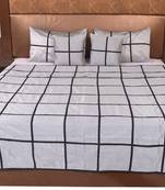 Polysilk Plain Checks Design Bed Cover Set