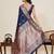 blue jacquard saree with unstiched blouse