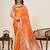 Orange jacquard saree with unstiched blouse