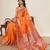 Orange jacquard saree with unstiched blouse
