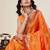 Orange jacquard saree with unstiched blouse