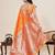 Orange jacquard saree with unstiched blouse