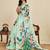 Mint green chinon saree with unstiched blouse