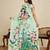 Mint green chinon saree with unstiched blouse