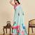 Ice blue chinon saree with unstiched blouse
