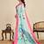 Ice blue chinon saree with unstiched blouse