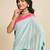 Ice blue chinon saree with unstiched blouse