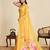 Yellow chinon saree with unstiched blouse