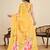 Yellow chinon saree with unstiched blouse