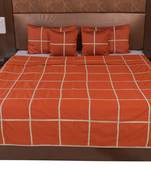 Polysilk Plain Checks Design Bed Cover Set