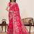red cotton blend saree with unstiched blouse