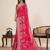 red cotton blend saree with unstiched blouse
