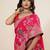 red cotton blend saree with unstiched blouse