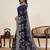 blue cotton blend saree with unstiched blouse