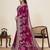 violet cotton blend saree with unstiched blouse