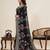 black cotton blend saree with unstiched blouse