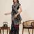 black cotton blend saree with unstiched blouse
