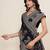 black cotton blend saree with unstiched blouse