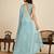 Blue linen saree with unstiched blouse