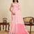 baby pink linen saree with unstiched blouse