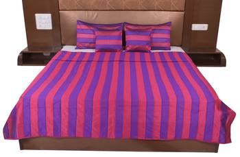 Polysilk Stripes Design Bed Cover Set 1
