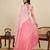 baby pink linen saree with unstiched blouse