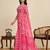pink linen saree with unstiched blouse
