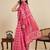 pink linen saree with unstiched blouse
