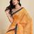 yellow linen saree with unstiched blouse