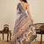 white linen saree with unstiched blouse