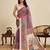 violet linen saree with unstiched blouse