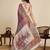 violet linen saree with unstiched blouse