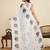 white linen saree with unstiched blouse