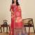 red linen saree with unstiched blouse
