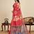 red linen saree with unstiched blouse