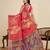 red linen saree with unstiched blouse
