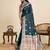Teal blue soft silk sarees with unstiched blouse