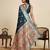 Teal blue soft silk sarees with unstiched blouse