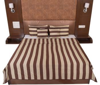 Polysilk Stripes Design Bed Cover Set 3