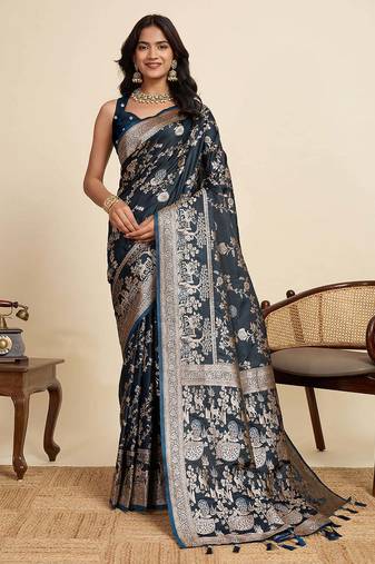 green soft art silk sarees with unstiched blouse