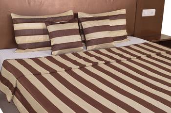 Polysilk Stripes Design Bed Cover Set 4