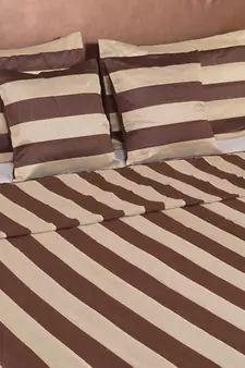 Polysilk Stripes Design Bed Cover Set