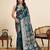 teal green soft art silk sarees with unstiched blouse
